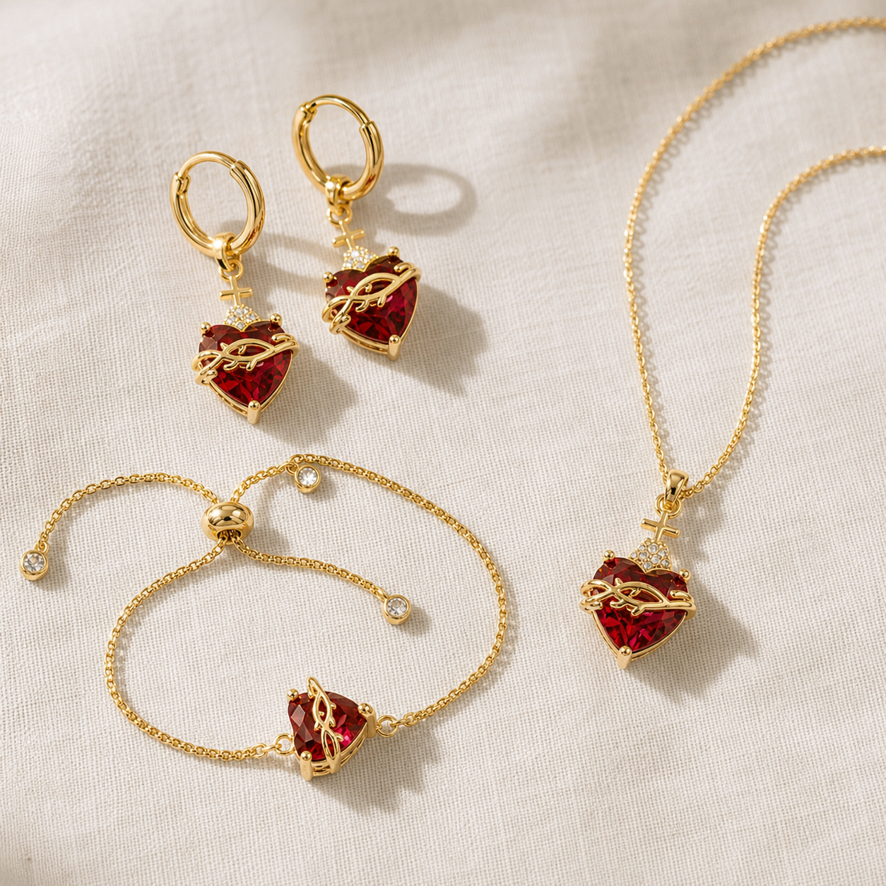 All My Heart Sacred Heart jewelry set