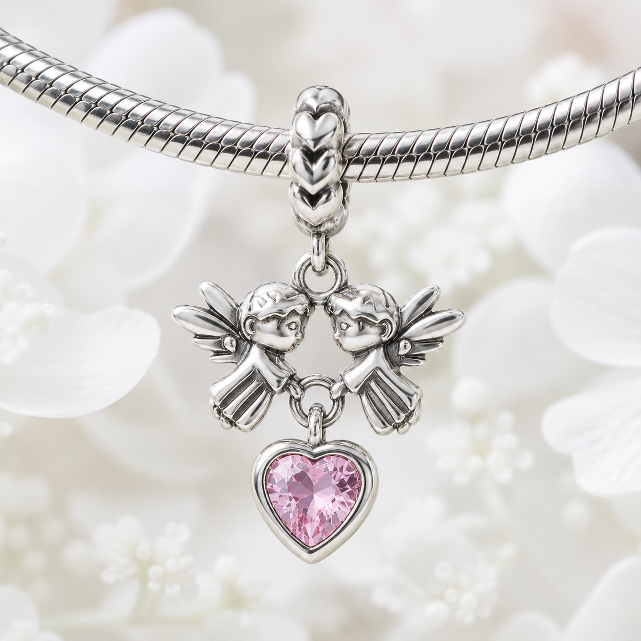 Meeting of Angels Charm 925 Silver