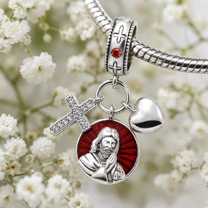 Jesus, Source of Love Charm 925 Silver