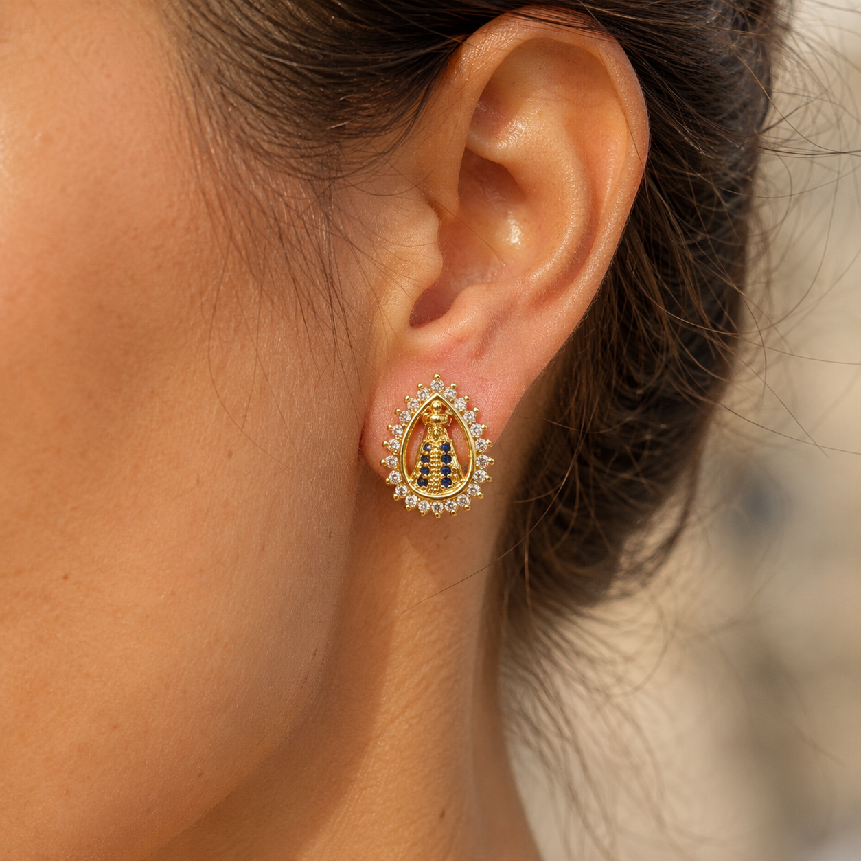 Virgin Mary Teardrop Earrings
