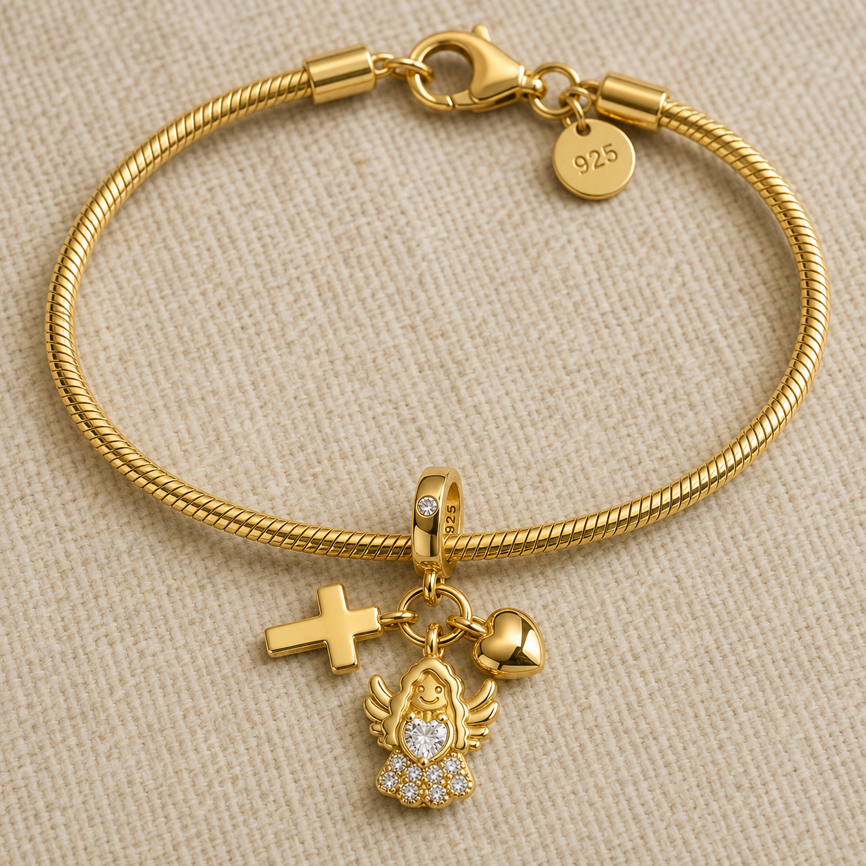 Angel of the Promise Charm 18k Gold Plated