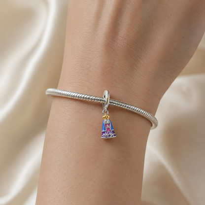 Our Lady of the Heavenly Pink Mantle Charm — 925 Silver
