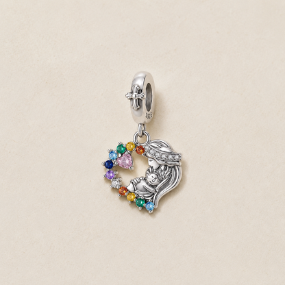 Mary, Refuge of the Heart Charm 925 Silver