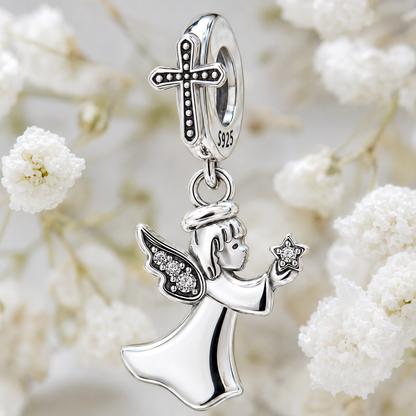 Angel with Star Charm 925 Silver
