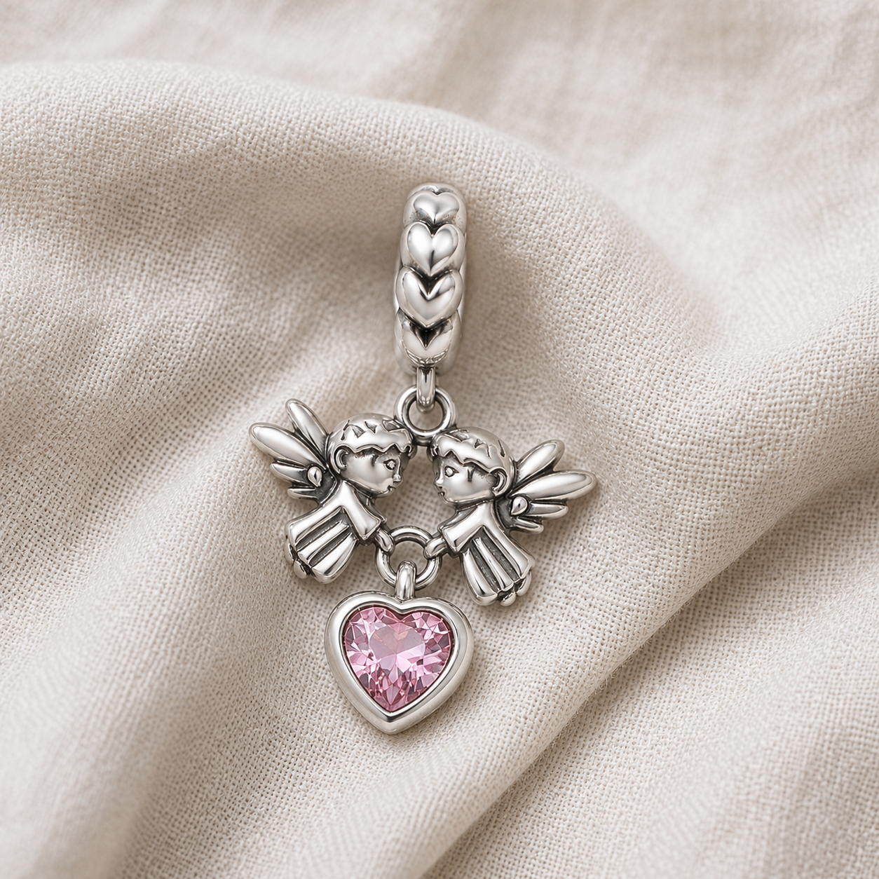 Meeting of Angels Charm 925 Silver