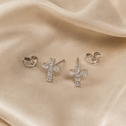 Brilliant Faith Cross Studs