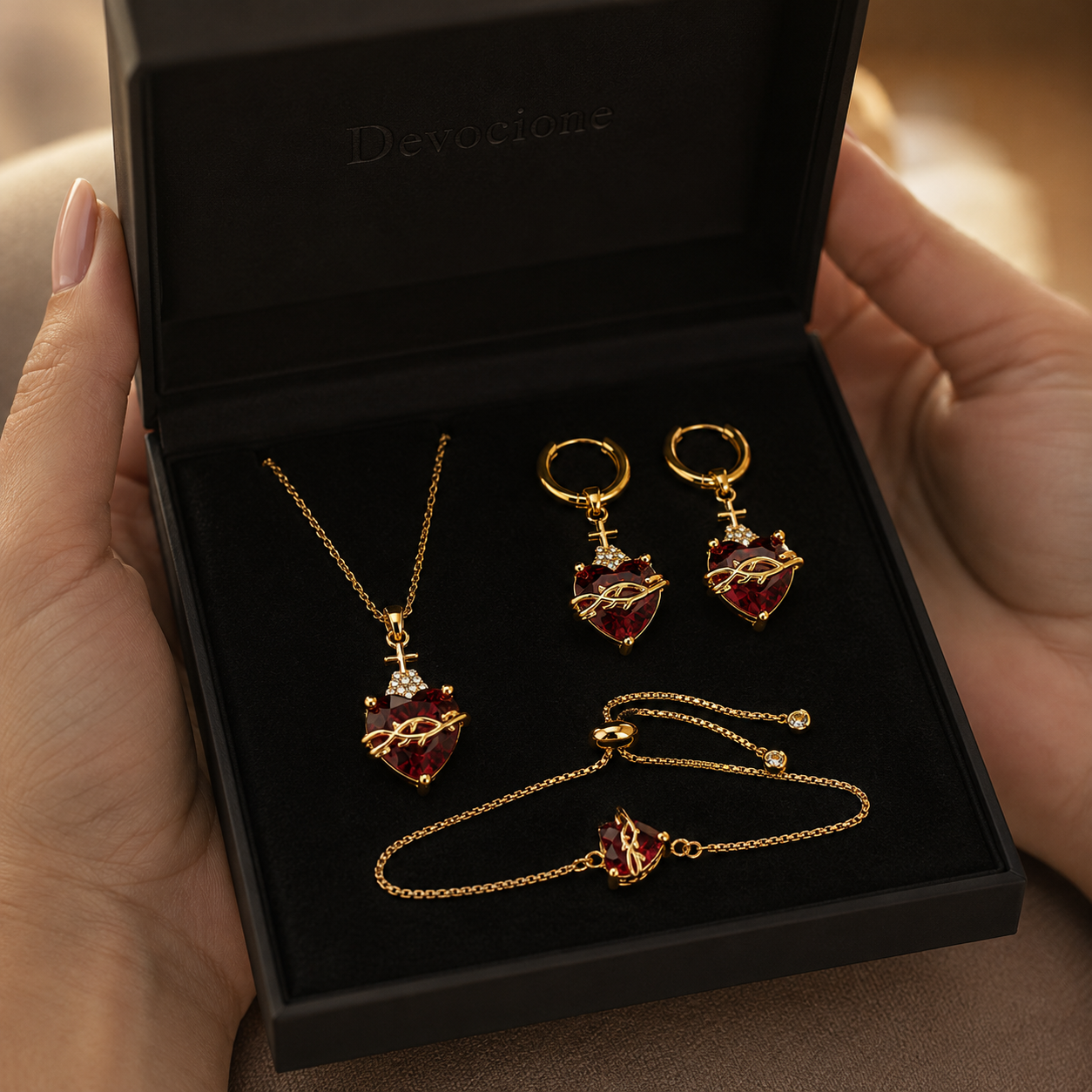 All My Heart Sacred Heart jewelry set
