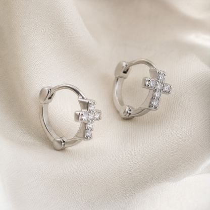 Shine of the Cross Huggie Earrings
