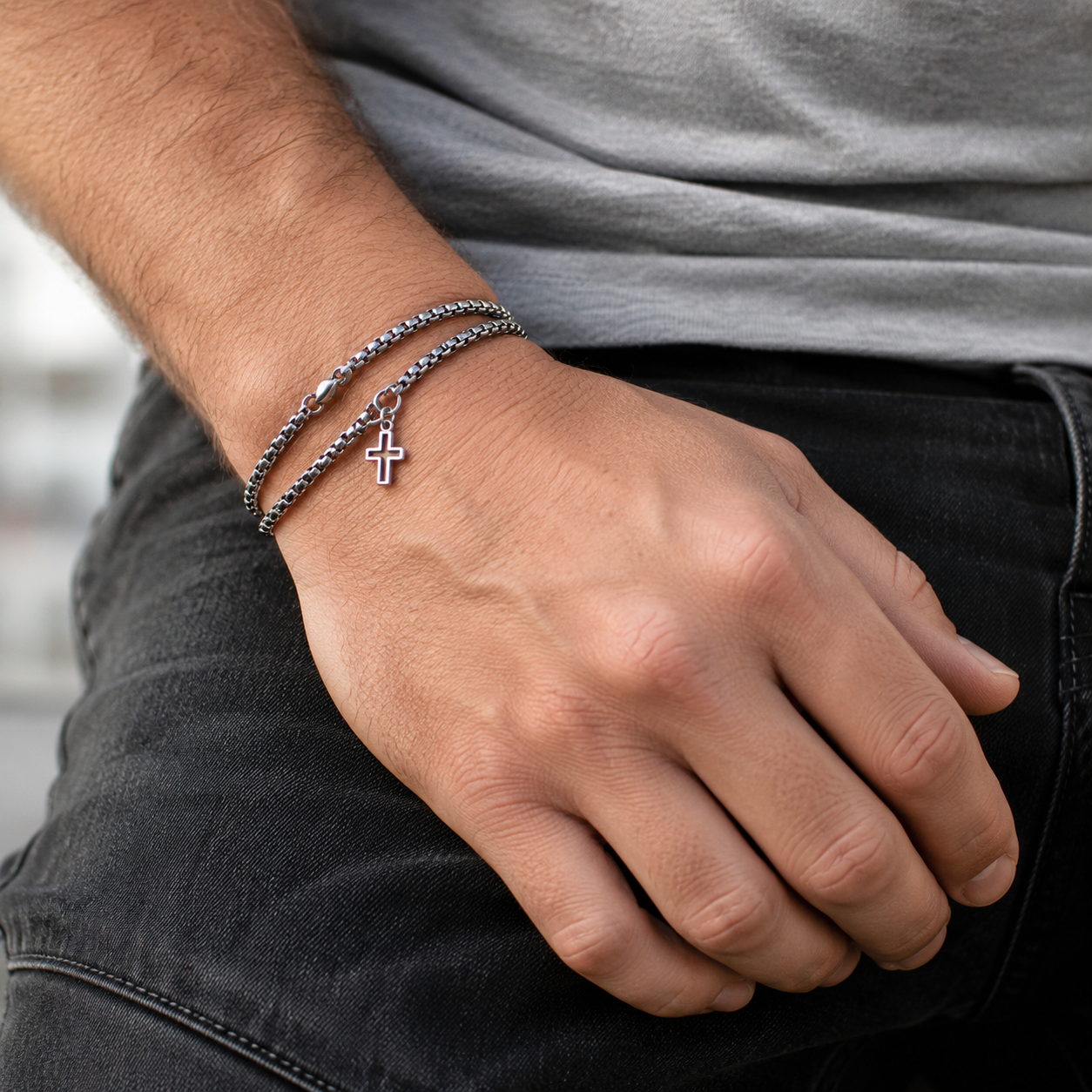 Iron Faith Cross Bracelet