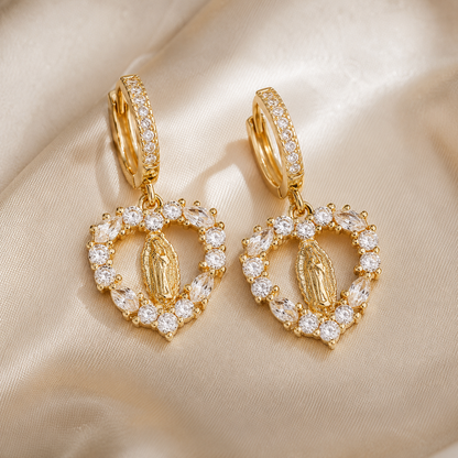 Grace of Guadalupe Heart Earrings
