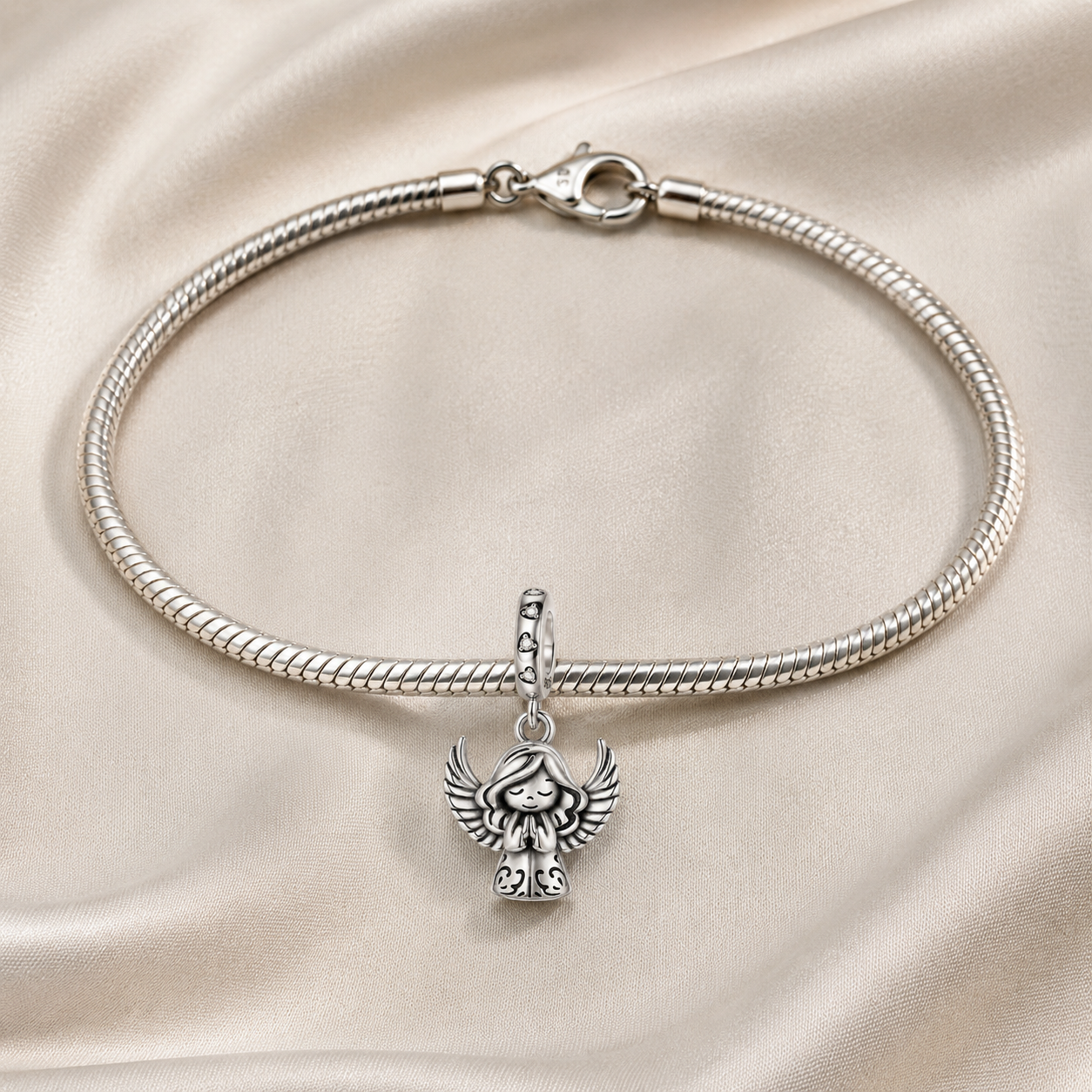 Angel in Prayer Charm 925 Silver
