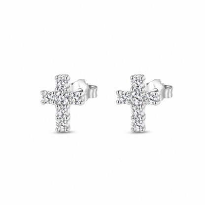 Brilliant Faith Cross Studs