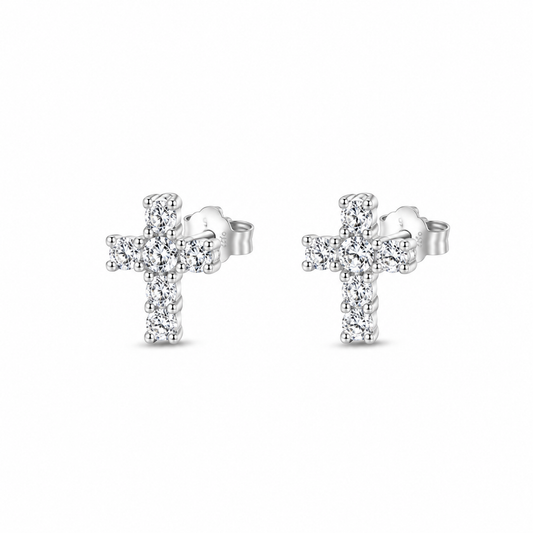 Brilliant Faith Cross Studs