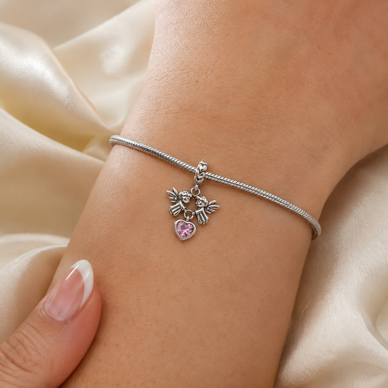 Meeting of Angels Charm 925 Silver