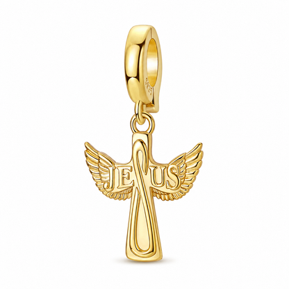 Wings of Jesus Charm 18k Gold Plated