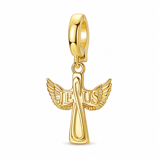 Wings of Jesus Charm 18k Gold Plated