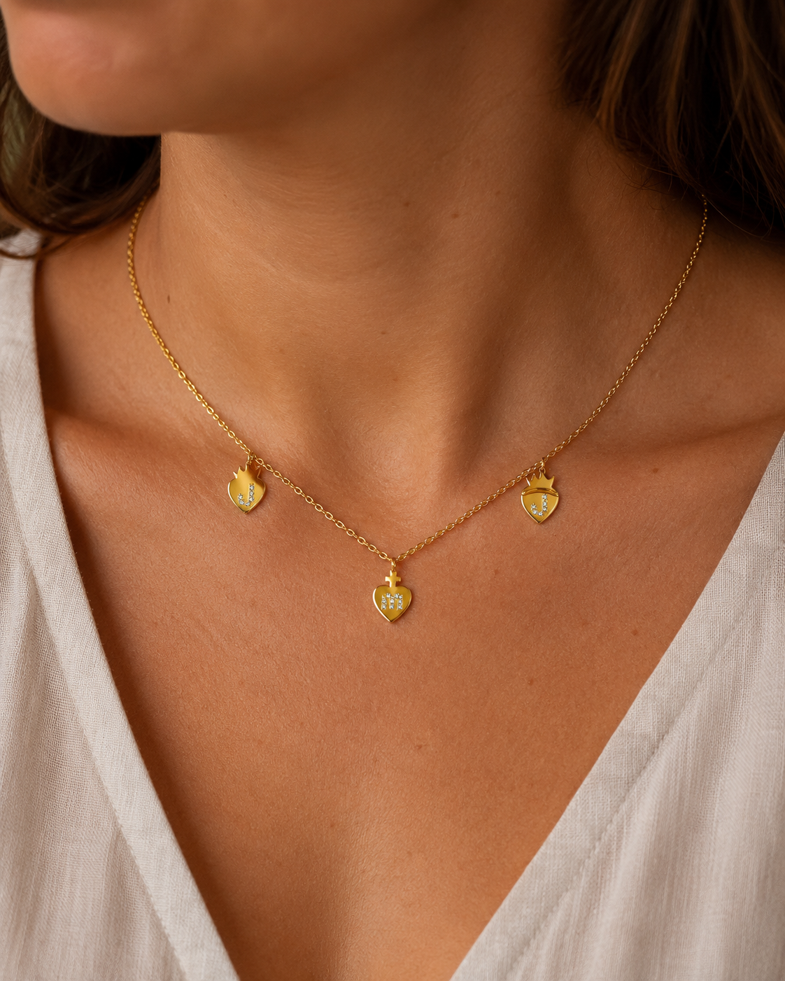 Three Hearts JMJ Necklace