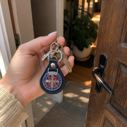 Guardian of the Road Saint Benedict Keychain