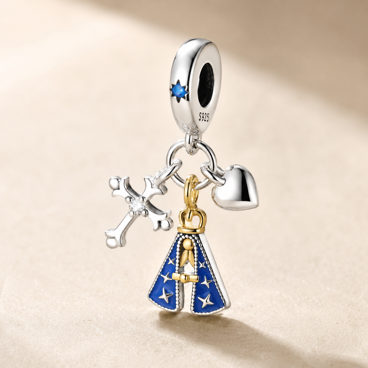 Blue Sky Mother Charm — 925 Silver