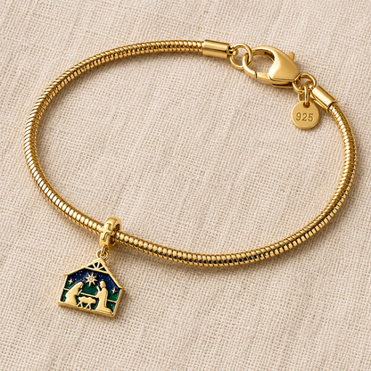 Christmas Nativity Charm 18k Gold Plated