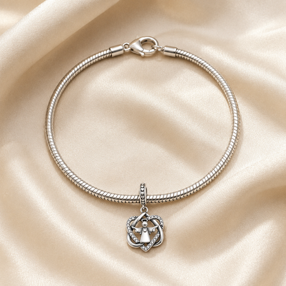 Minimalist Angel Heart Charm 925 Silver