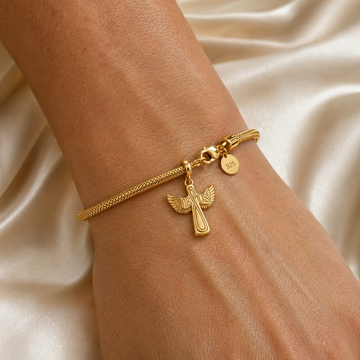 Wings of Jesus Charm 18k Gold Plated