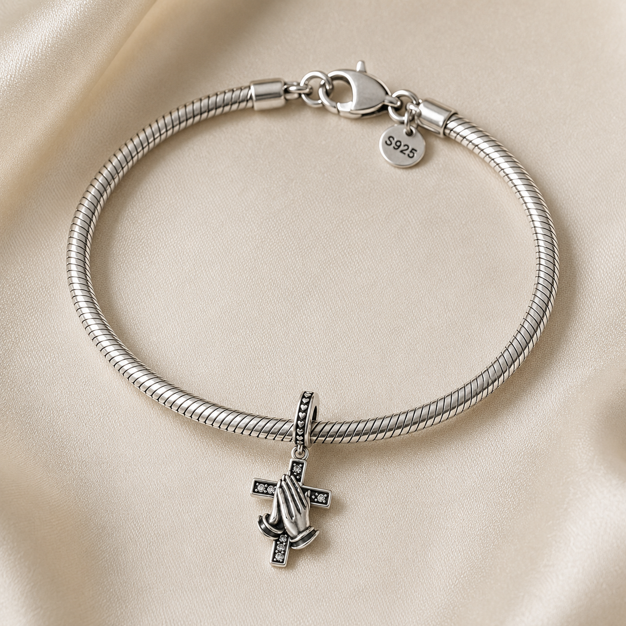 Praying Hands Charm 925 Silver