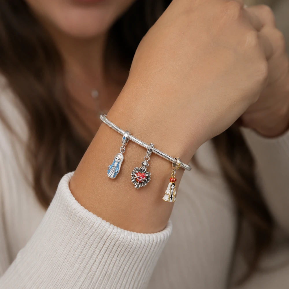 Devotional charm bracelet worn on the wrist