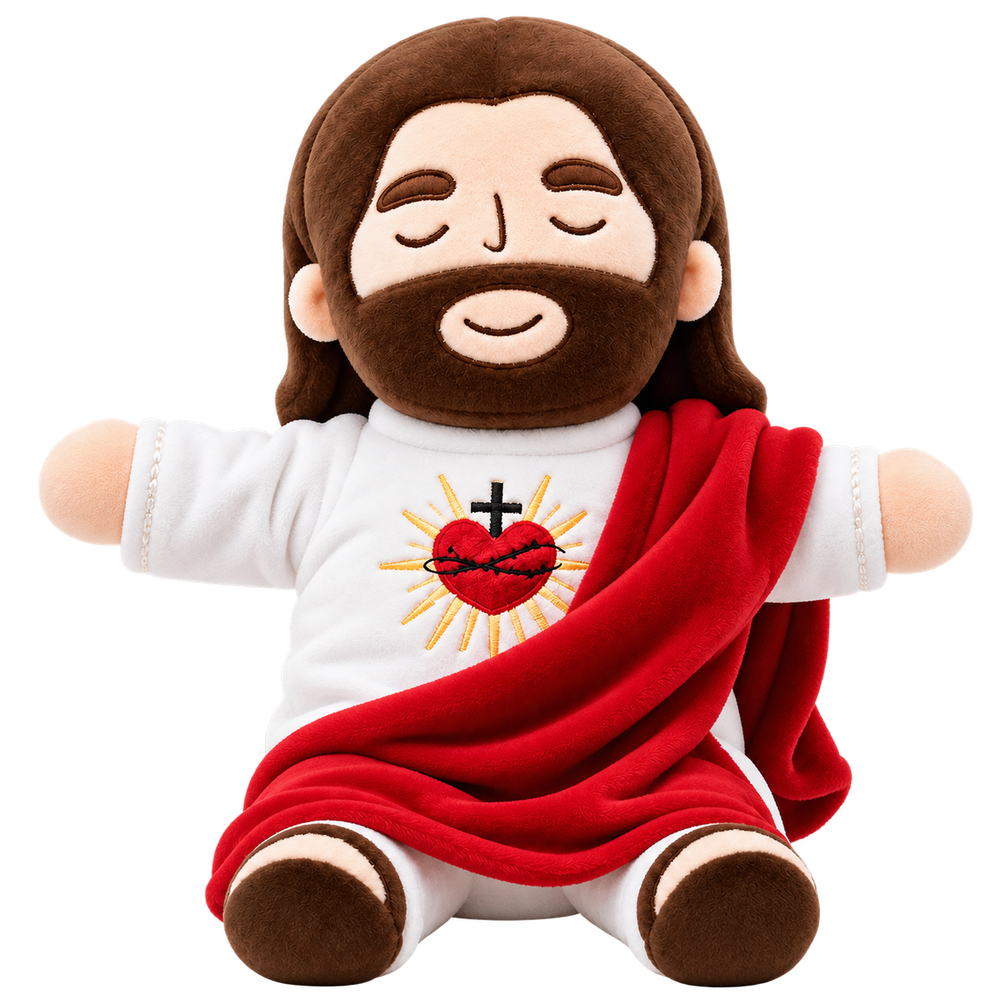Light of the Redeemer plush with a white tunic and red robe